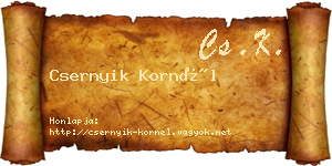 Csernyik Kornél névjegykártya