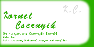 kornel csernyik business card