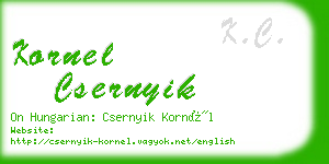 kornel csernyik business card